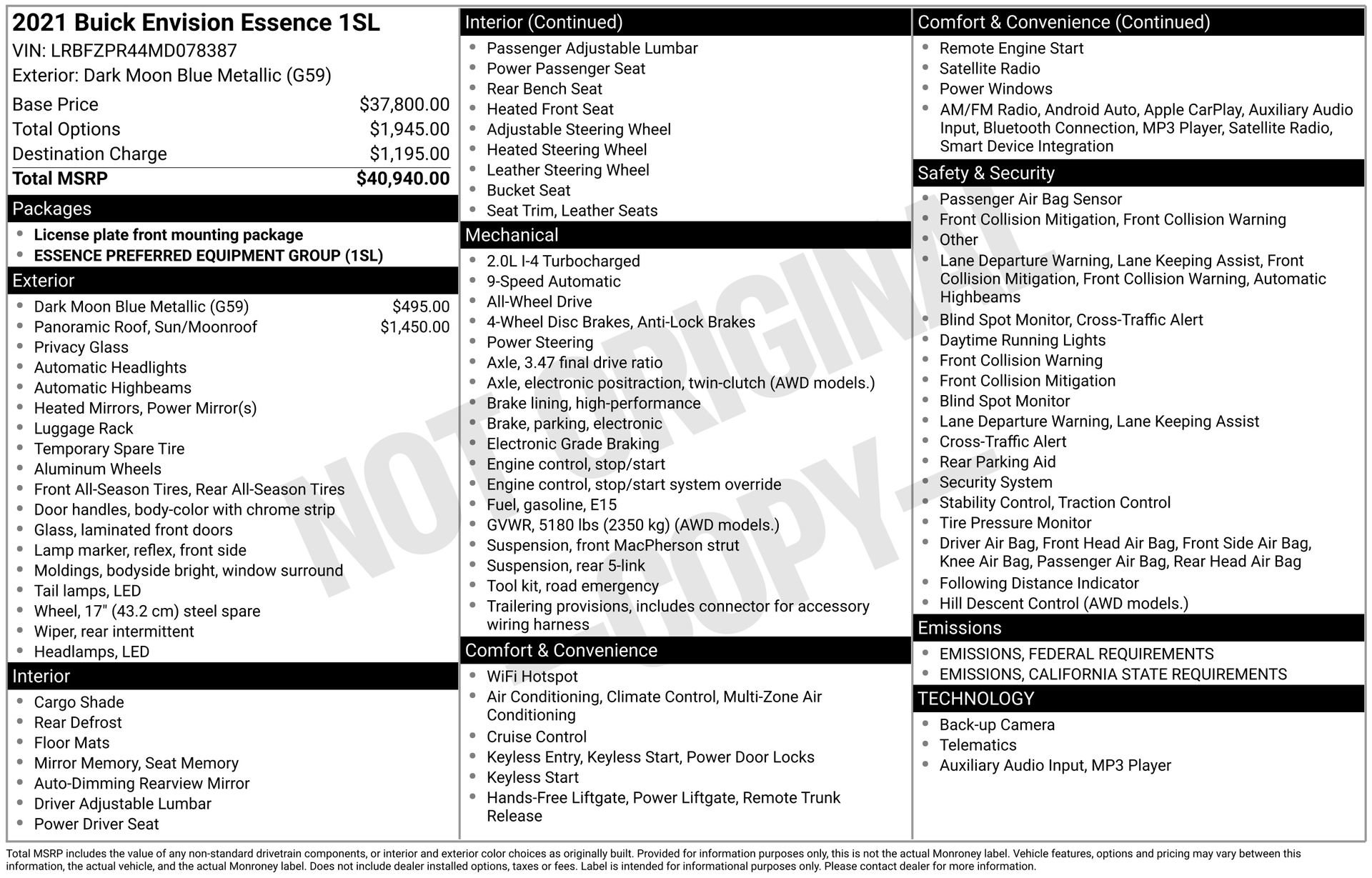 Used 2021 Buick Envision Essence image 4