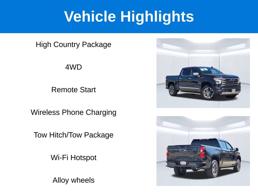 Used 2024 Chevrolet Silverado 1500 High Country w/ Technology Package AWD/4WD image 2