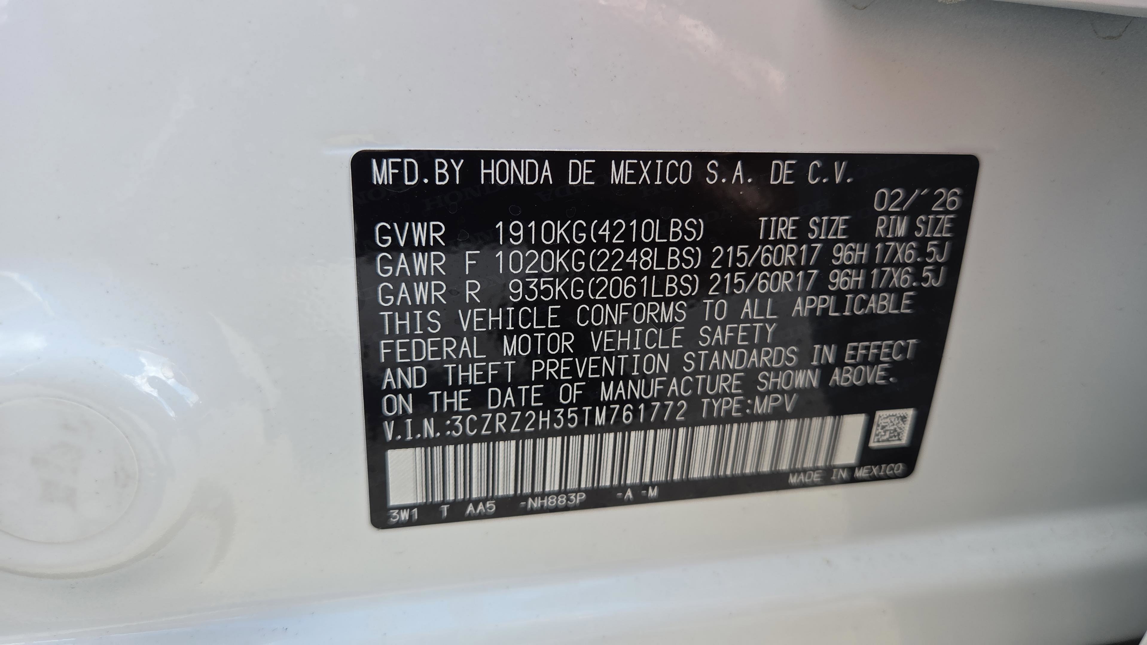 New 2026 Honda HR-V LX image 22