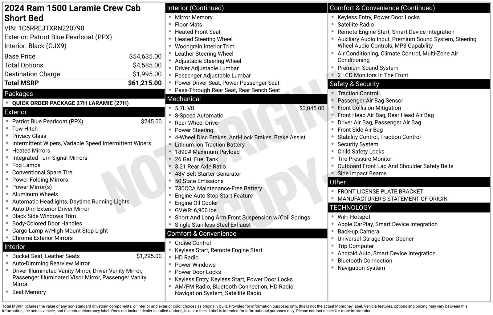 Used 2024 RAM 1500 Laramie RWD image 34