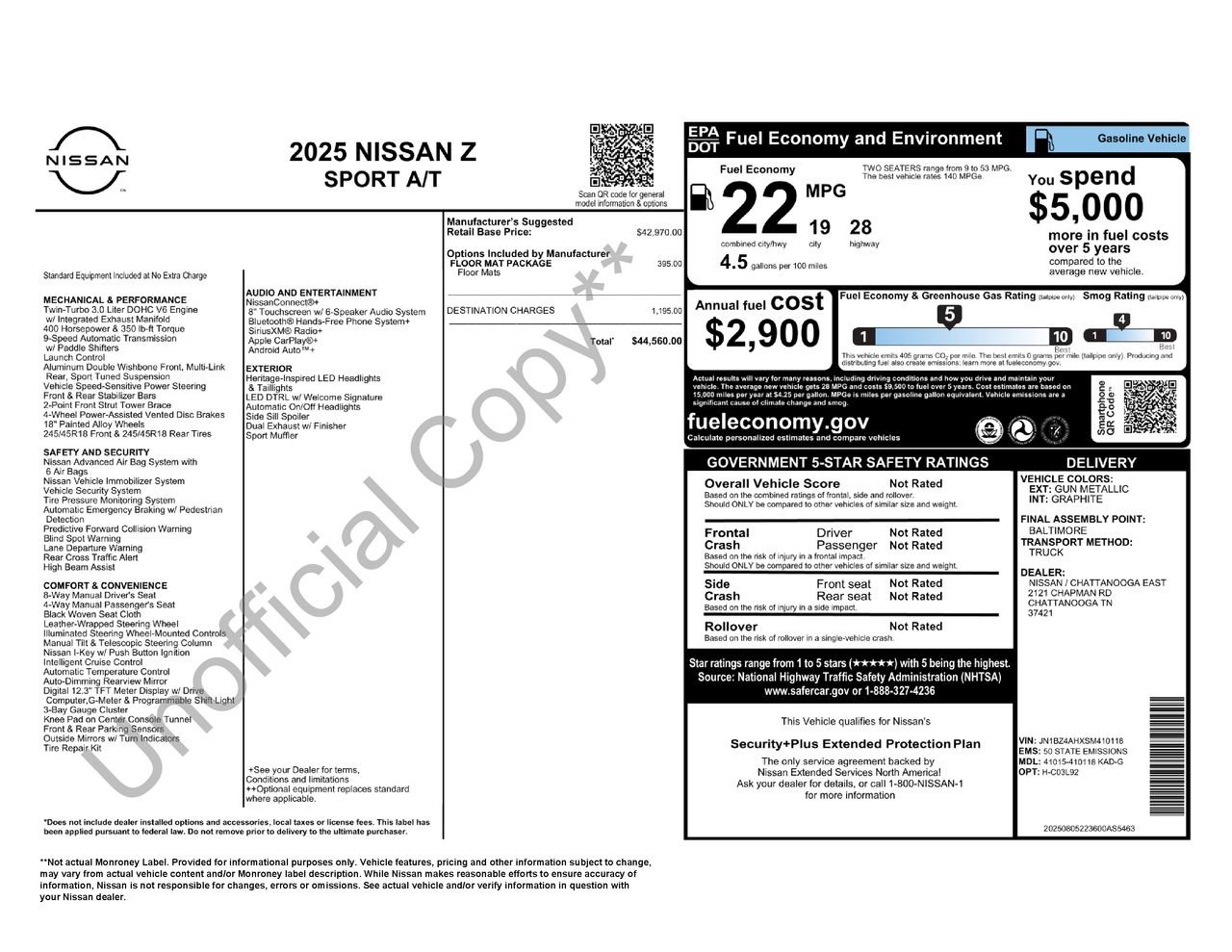 Certified 2025 Nissan Z Sport w/ Floor Mat Package RWD image 30