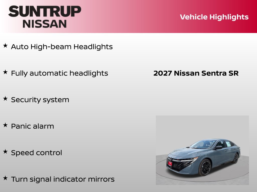 Certified 2027 Nissan Sentra SR w/ Floor Mat Package FWD image 30