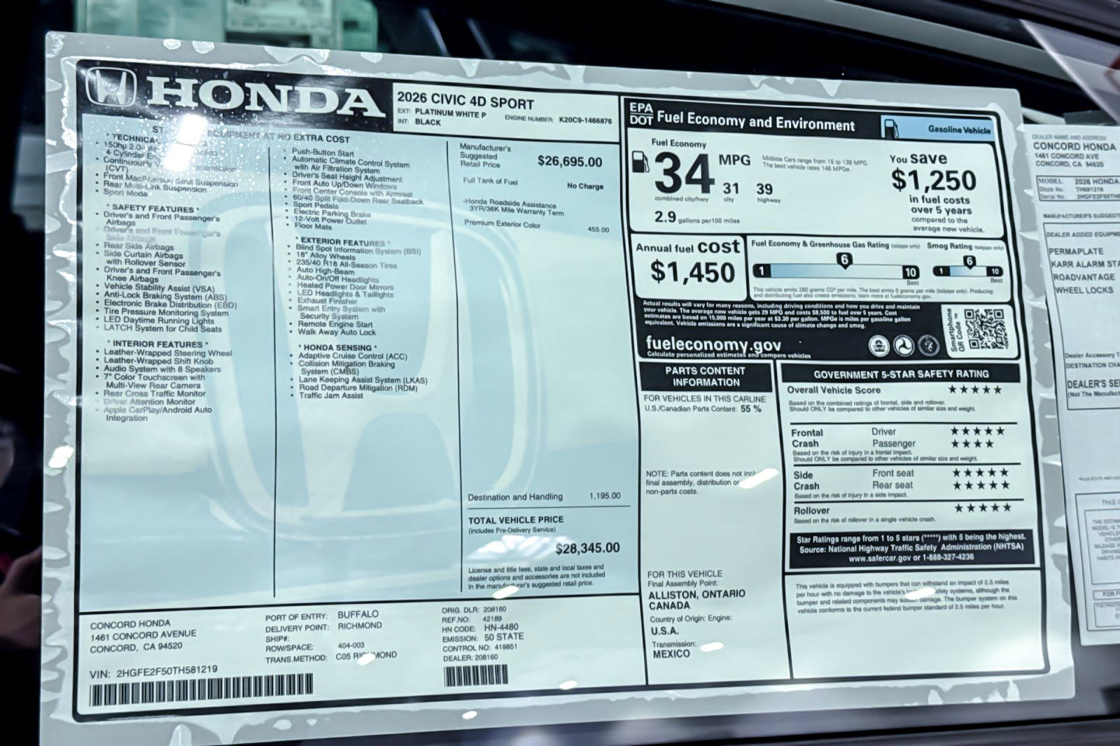 New 2026 Honda Civic Sport image 31