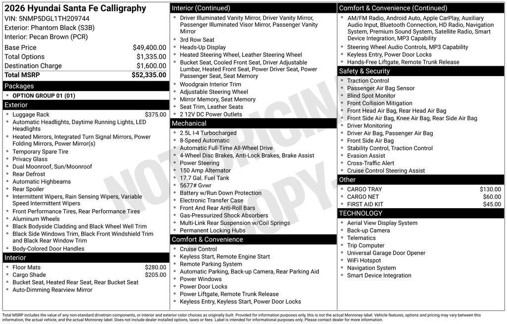 New 2026 Hyundai Santa Fe Calligraphy AWD/4WD image 38