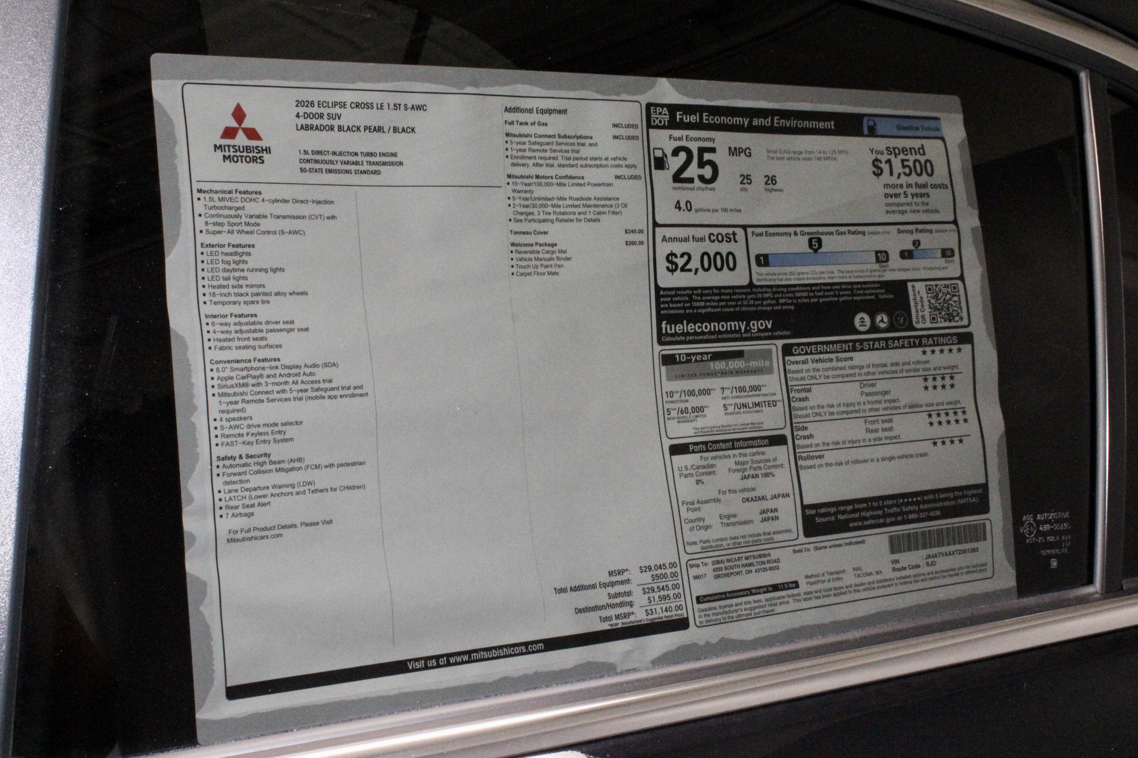 New 2026 Mitsubishi Eclipse Cross LE image 33