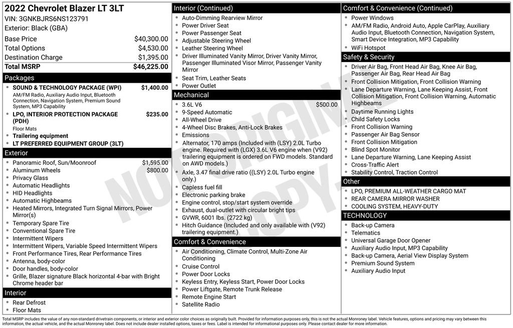 Used 2022 Chevrolet Blazer LT w/ Sound & Technology Package image 14