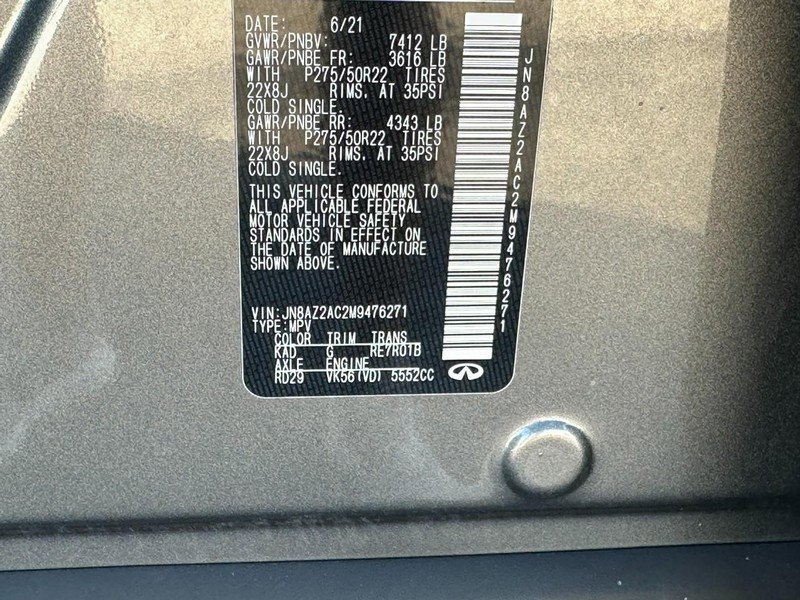 Used 2021 INFINITI QX80 Premium Select w/ Cargo Package image 22