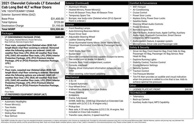 Used 2021 Chevrolet Colorado LT w/ LT Convenience Package AWD/4WD image 4