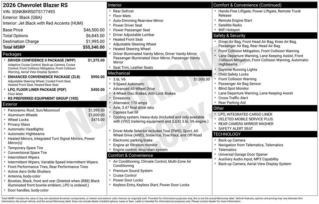 New 2026 Chevrolet Blazer RS w/ Driver Confidence II Package AWD/4WD image 10