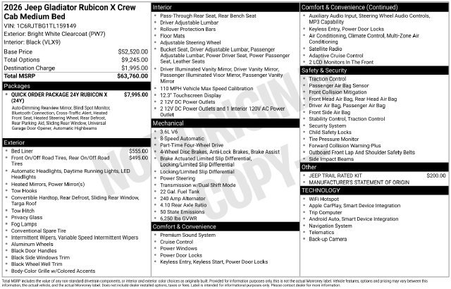 Used 2026 Jeep Gladiator Rubicon AWD/4WD image 52
