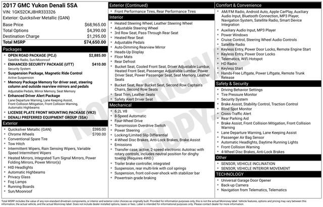 Used 2017 GMC Yukon Denali w/ Open Road Package image 37