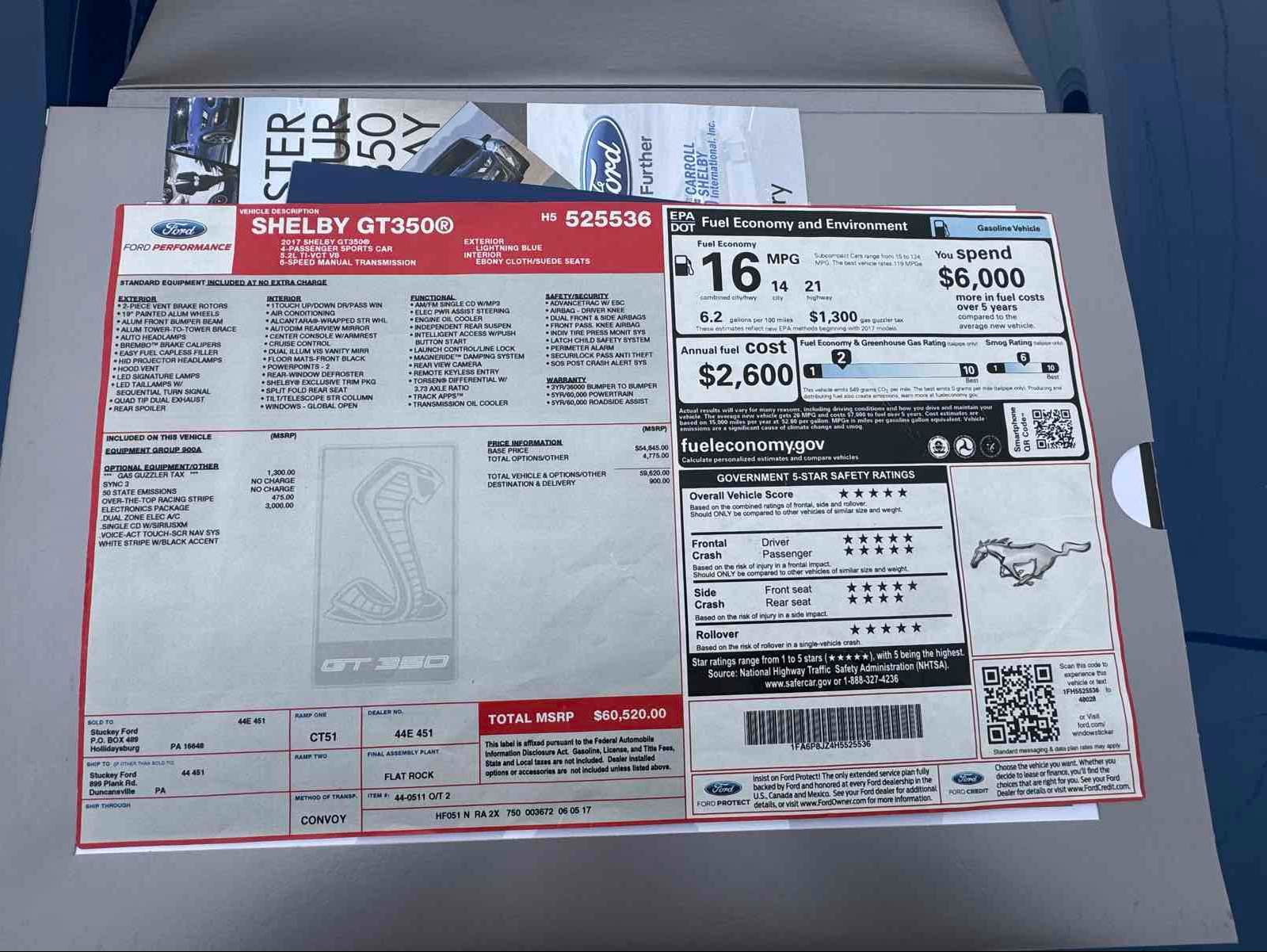 Used 2017 Ford Mustang Shelby GT350 w/ Electronics Package image 49