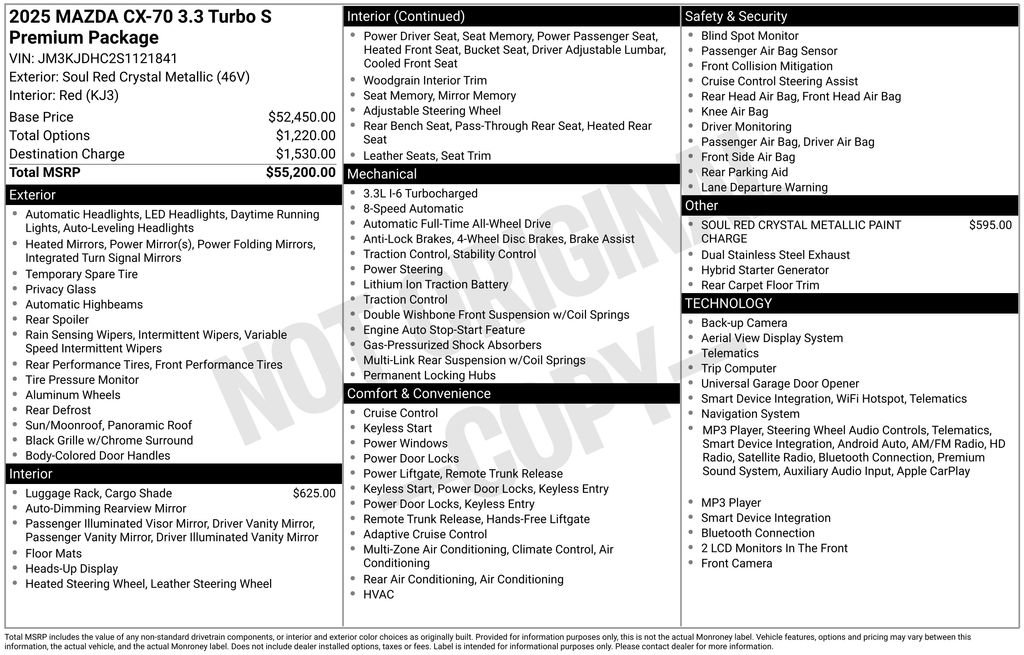 Certified 2025 MAZDA CX-70 3.3 Turbo S w/ Premium Package AWD/4WD image 35