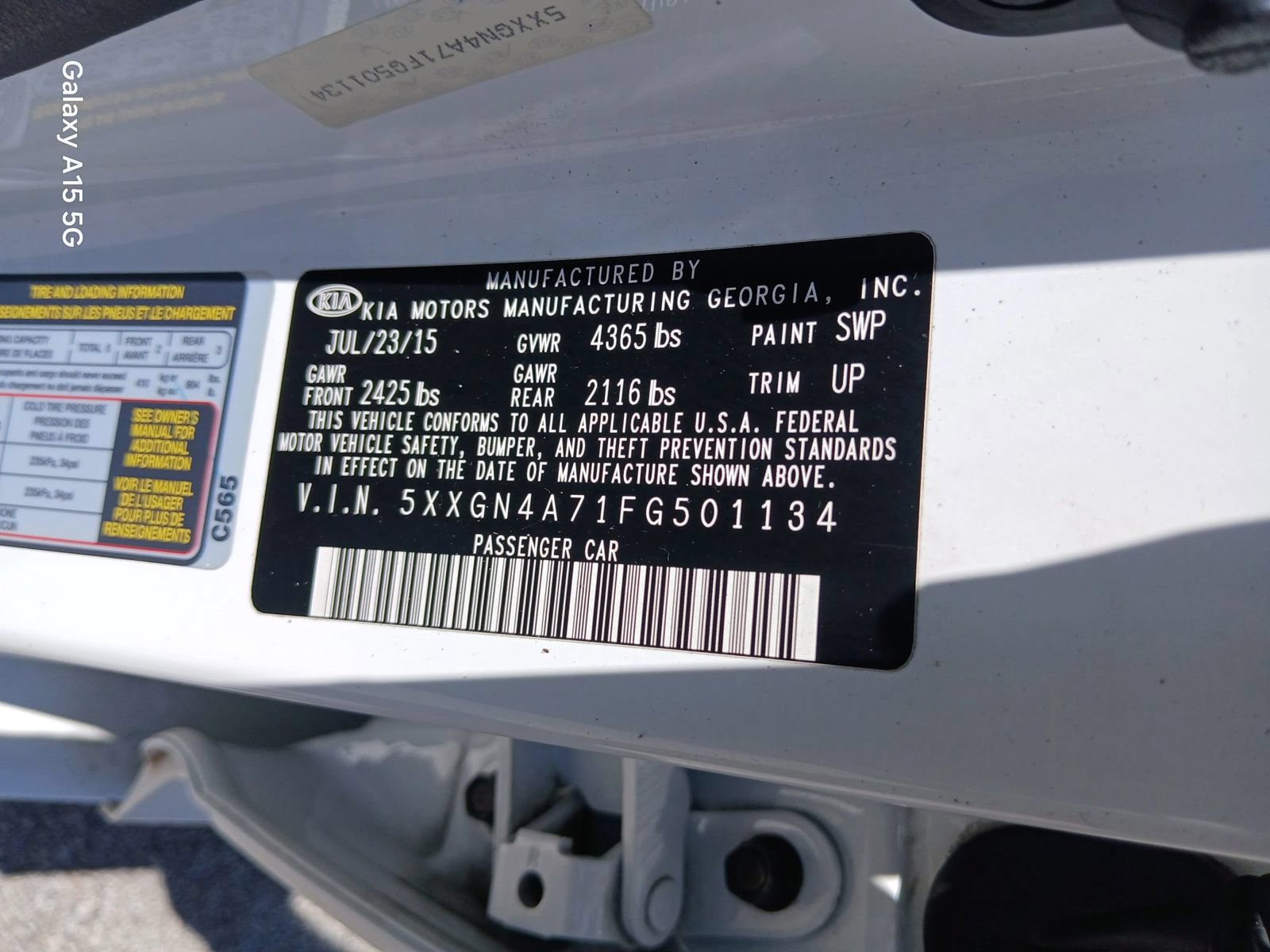Used 2015 Kia Optima EX w/ EX Premium Package FWD image 10