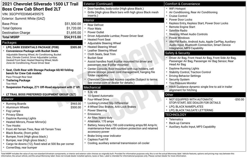 Used 2021 Chevrolet Silverado 1500 LT Trail Boss w/ LPO, Dark Essentials Package AWD/4WD image 30
