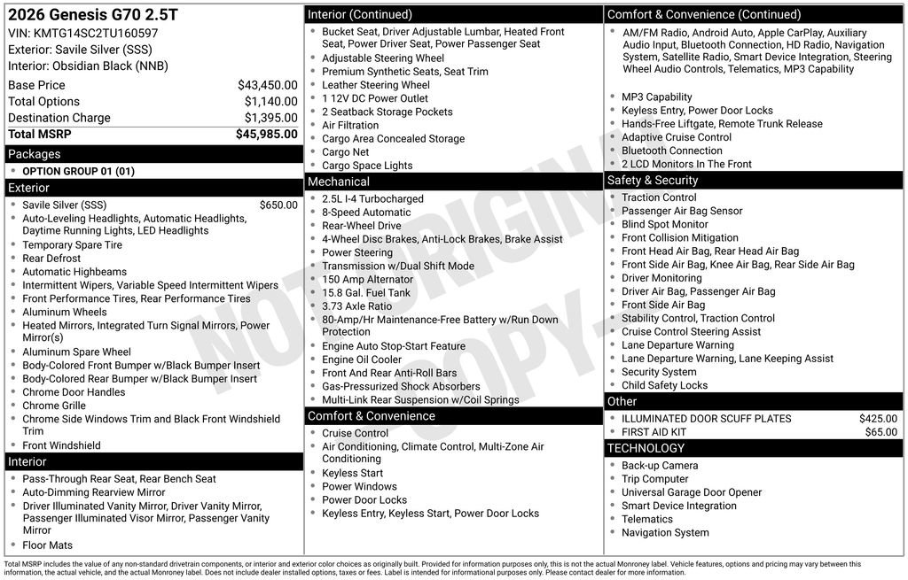 Used 2026 Genesis G70 2.5T image 5