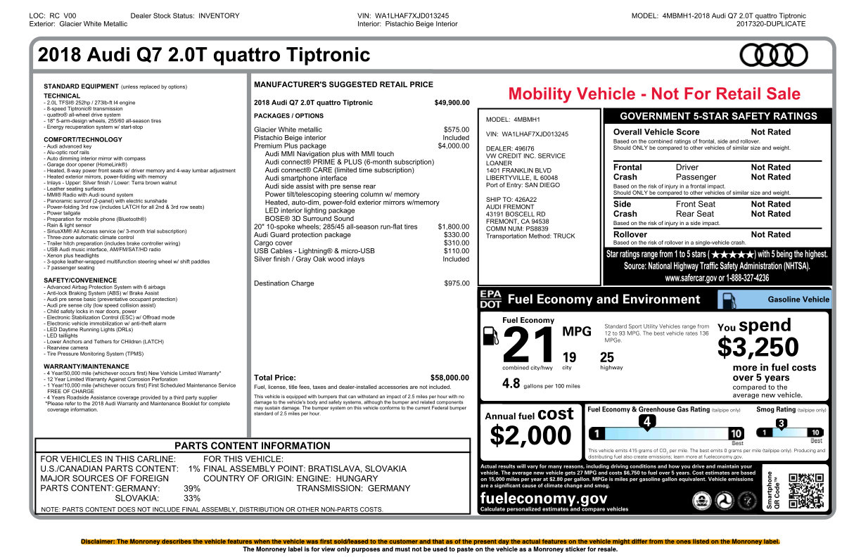 Used 2018 Audi Q7 2.0T Premium Plus w/ Premium Plus Package image 36