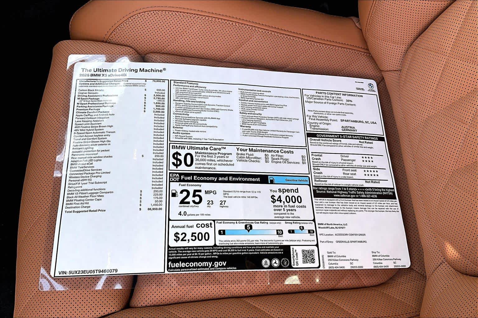 New 2026 BMW X5 xDrive40i w/ M Sport Package AWD/4WD image 19