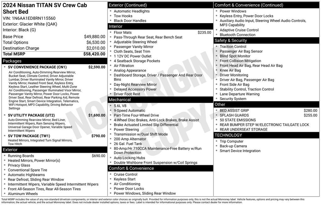 Certified 2024 Nissan Titan SV w/ SV Convenience Package AWD/4WD image 36