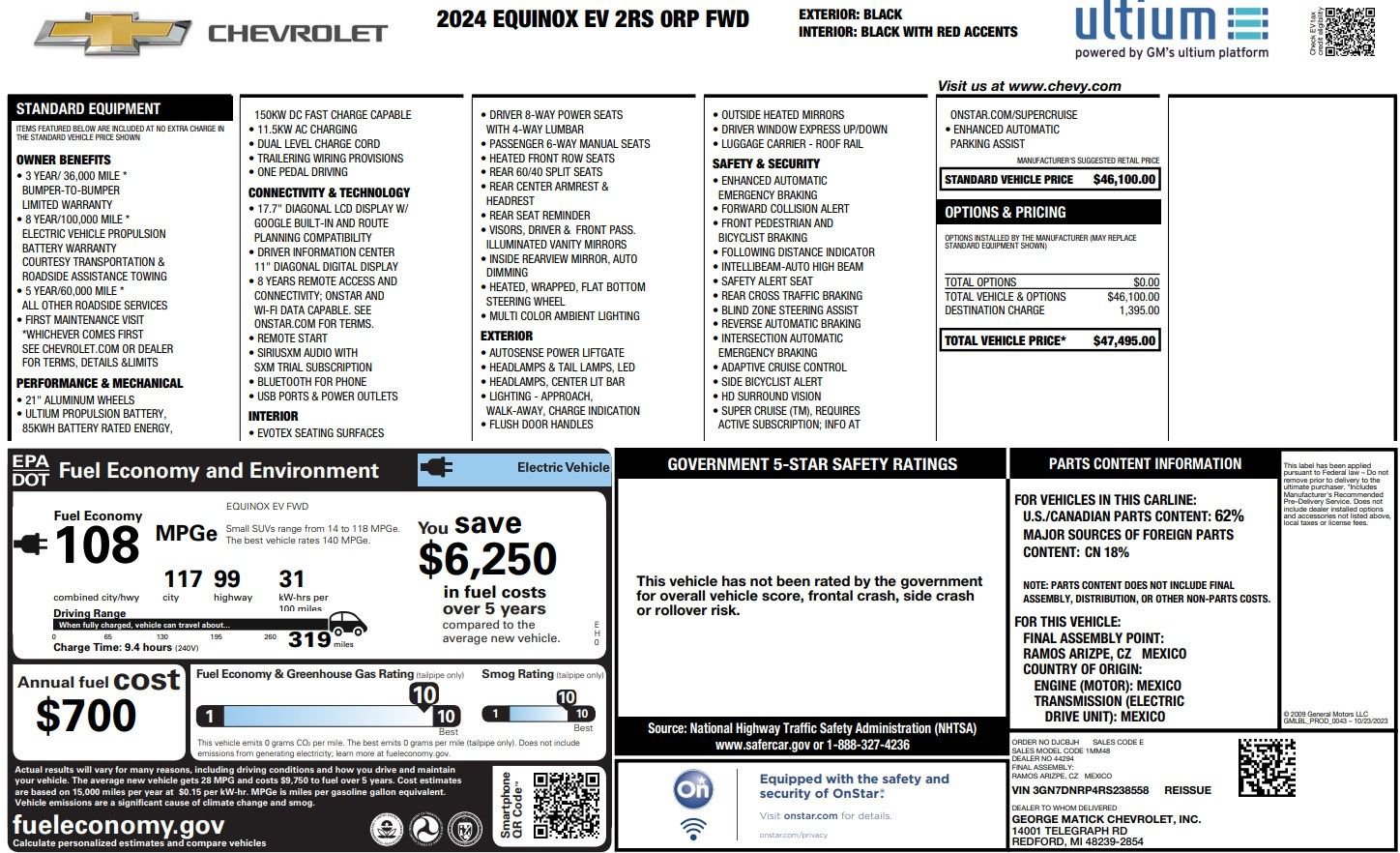 Used 2024 Chevrolet Equinox EV RS FWD image 41