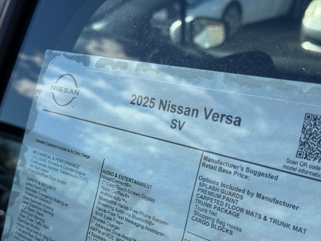 New 2025 Nissan Versa SV w/ Trunk Package image 22