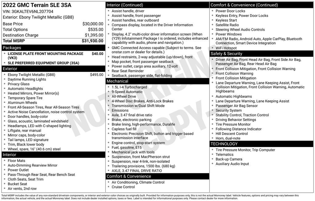 Used 2022 GMC Terrain SLE image 17