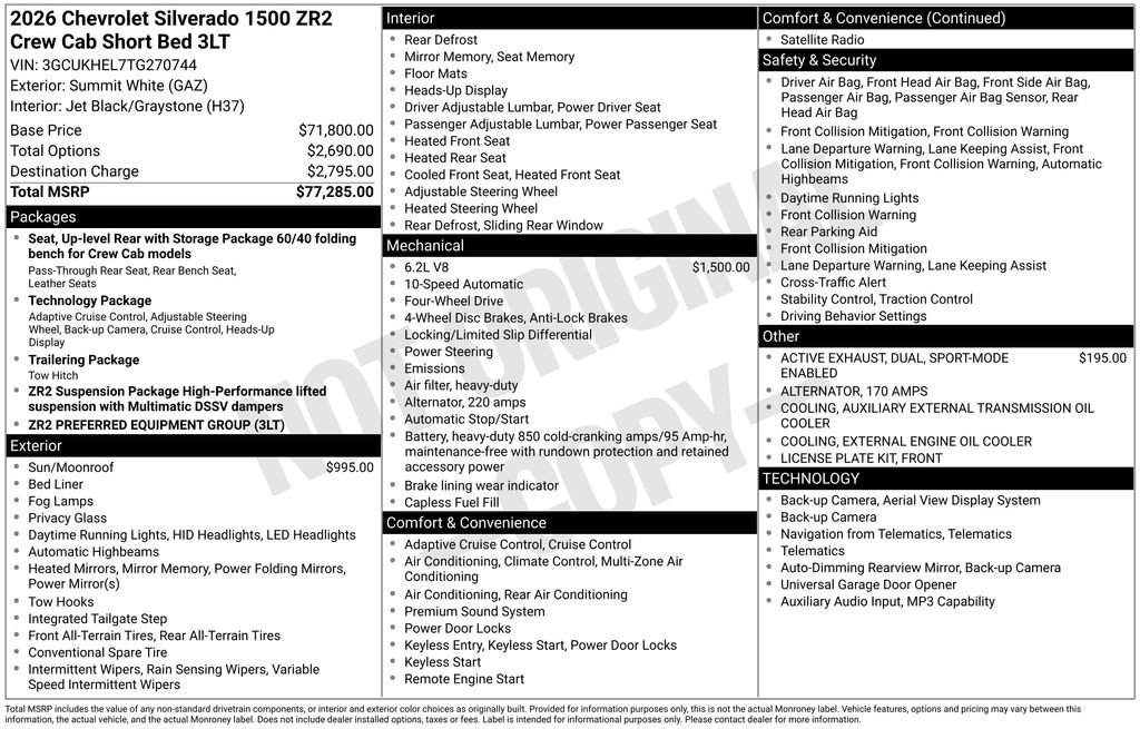 New 2026 Chevrolet Silverado 1500 ZR2 AWD/4WD image 23