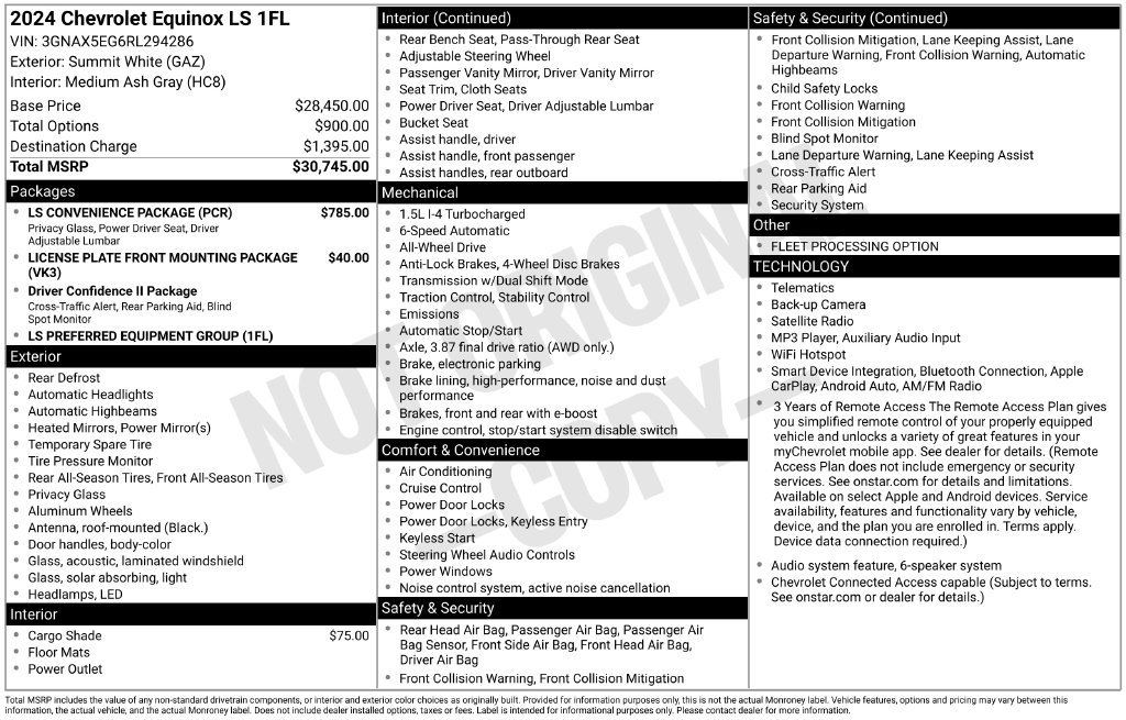 Used 2024 Chevrolet Equinox LS w/ LS Convenience Package AWD/4WD image 31