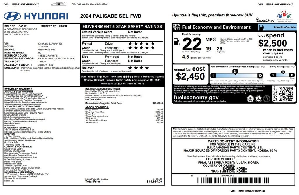 Used 2024 Hyundai Palisade SEL FWD image 3