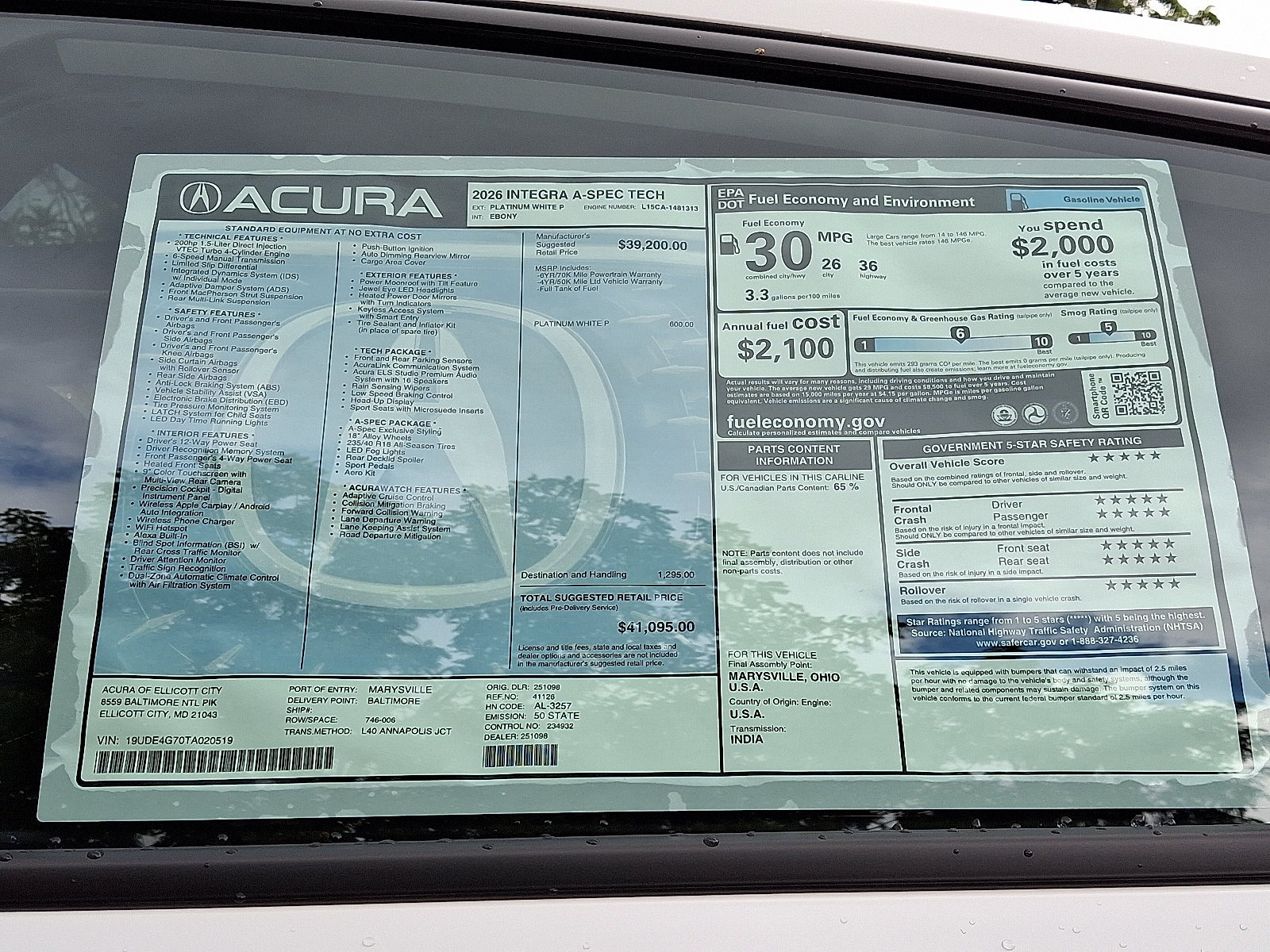 New 2026 Acura Integra A-Spec w/ Technology Package FWD image 19