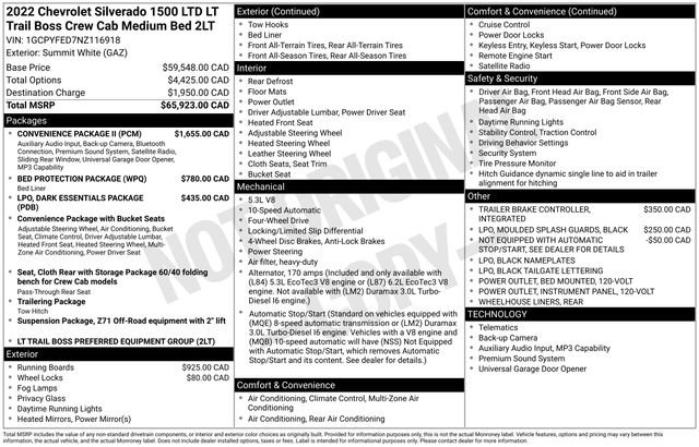 Used 2022 Chevrolet Silverado 1500 LT Trail Boss w/ Convenience Package II AWD/4WD image 31