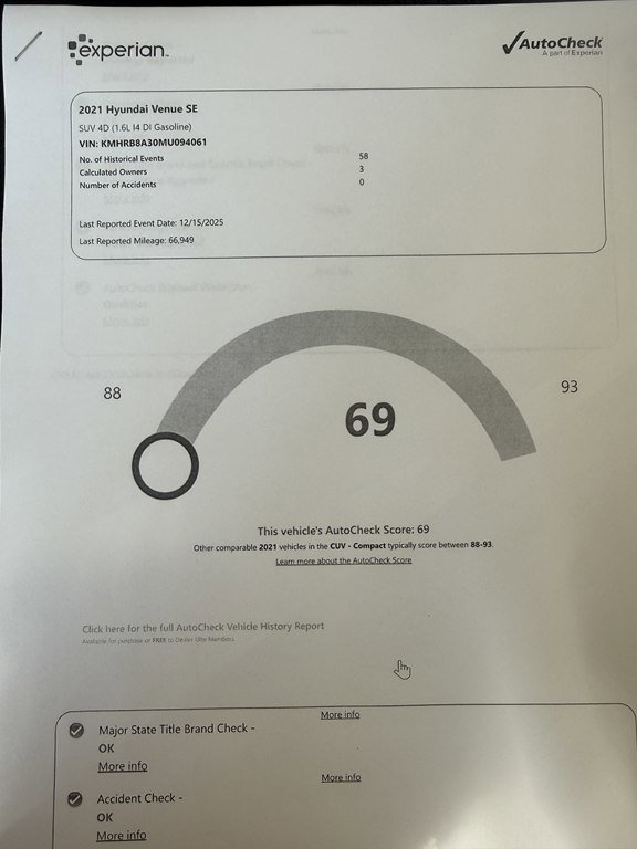 Used 2021 Hyundai Venue SE image 19