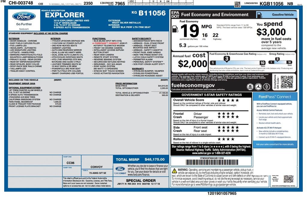 Used 2019 Ford Explorer Limited w/ Class III Trailer Tow Package AWD/4WD image 6