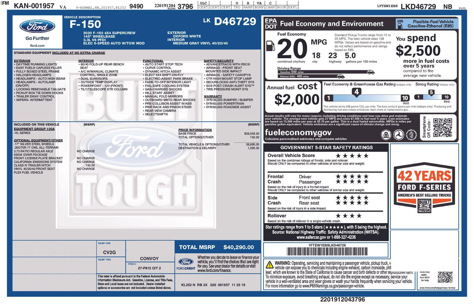 Used 2020 Ford F150 XL image 1