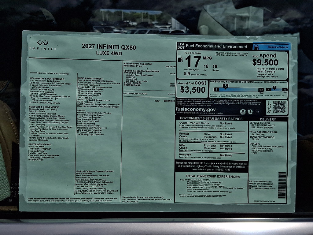 New 2027 INFINITI QX80 Luxe w/ Cargo Package AWD/4WD image 20