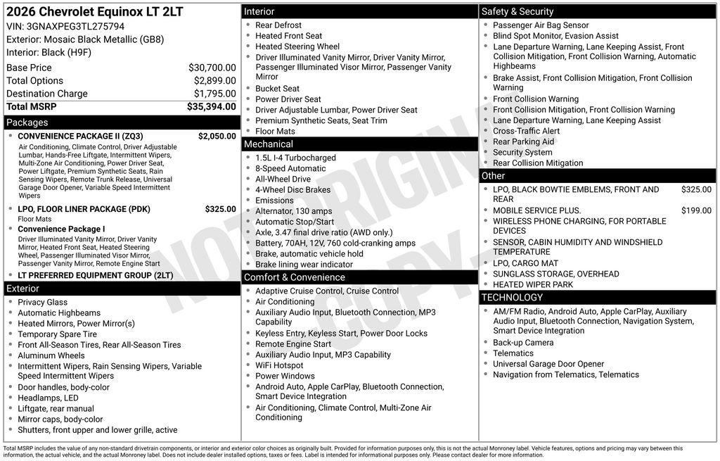 Used 2026 Chevrolet Equinox LT w/ Convenience Package II image 57