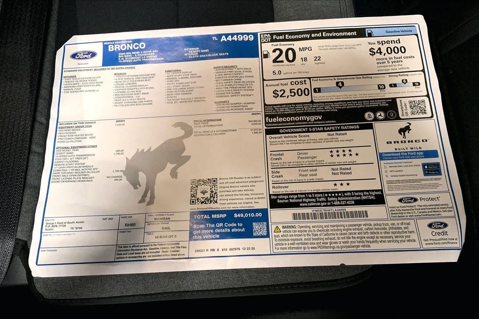 New 2026 Ford Bronco Big Bend AWD/4WD image 21