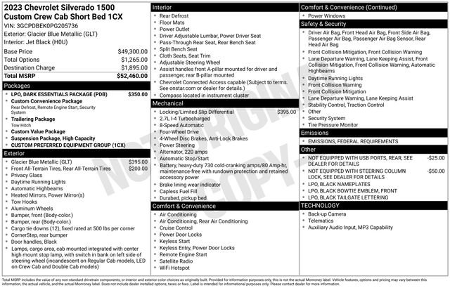 Used 2023 Chevrolet Silverado 1500 Custom w/ LPO, Dark Essentials Package image 3