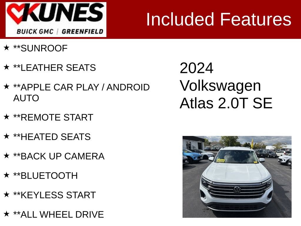 Used 2024 Volkswagen Atlas SE image 2
