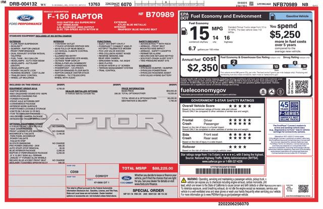 Certified 2022 Ford F150 Raptor w/ Raptor 37 Performance Package AWD/4WD image 2