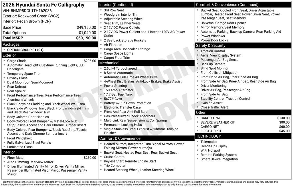 New 2026 Hyundai Santa Fe Calligraphy image 46