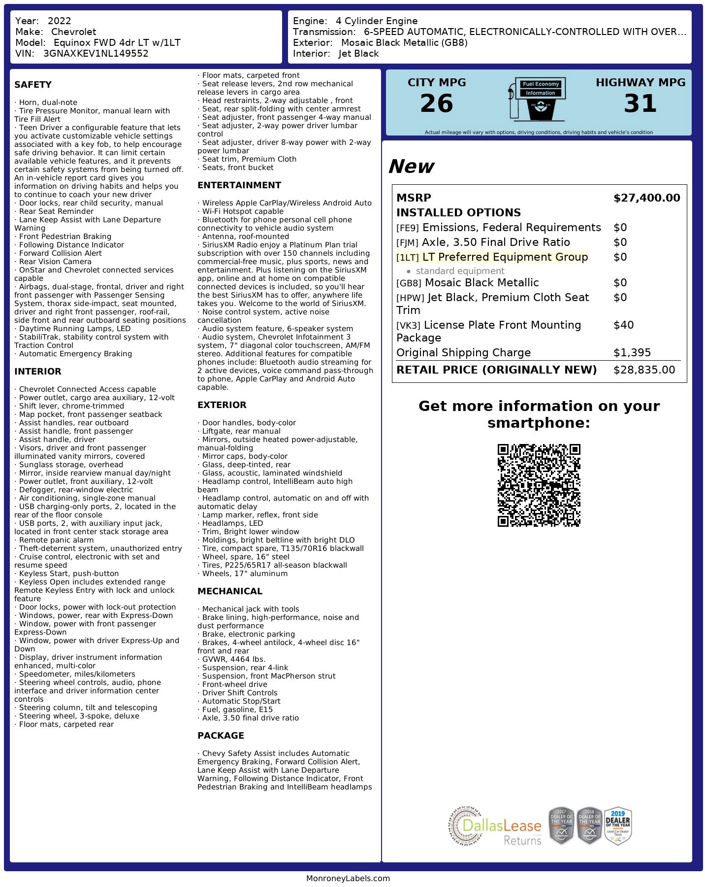 Used 2022 Chevrolet Equinox LT FWD image 3