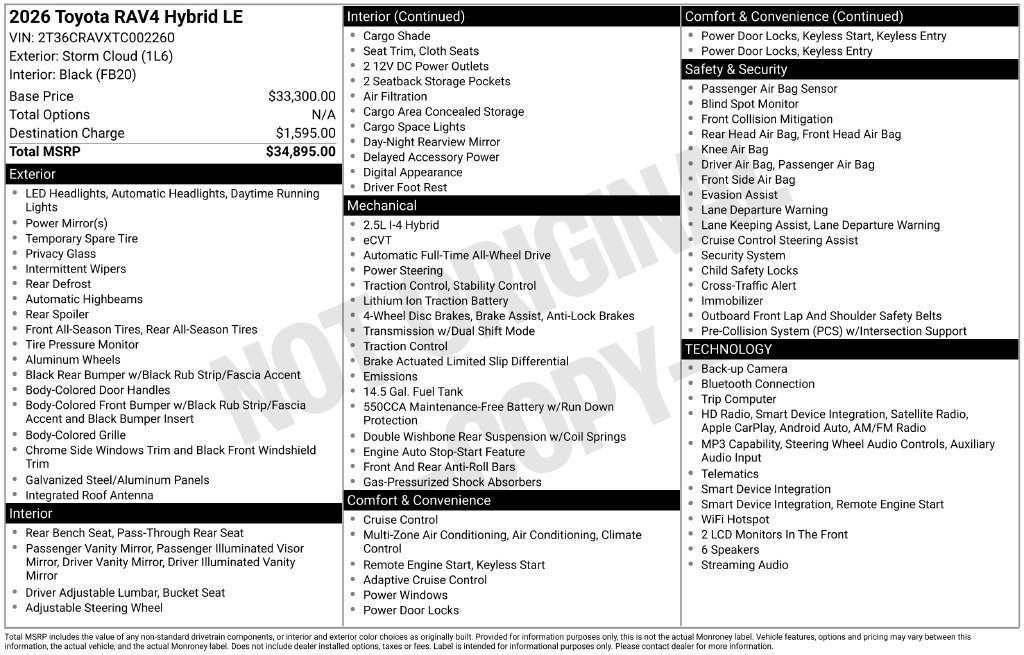 Certified 2026 Toyota RAV4 LE AWD/4WD image 5