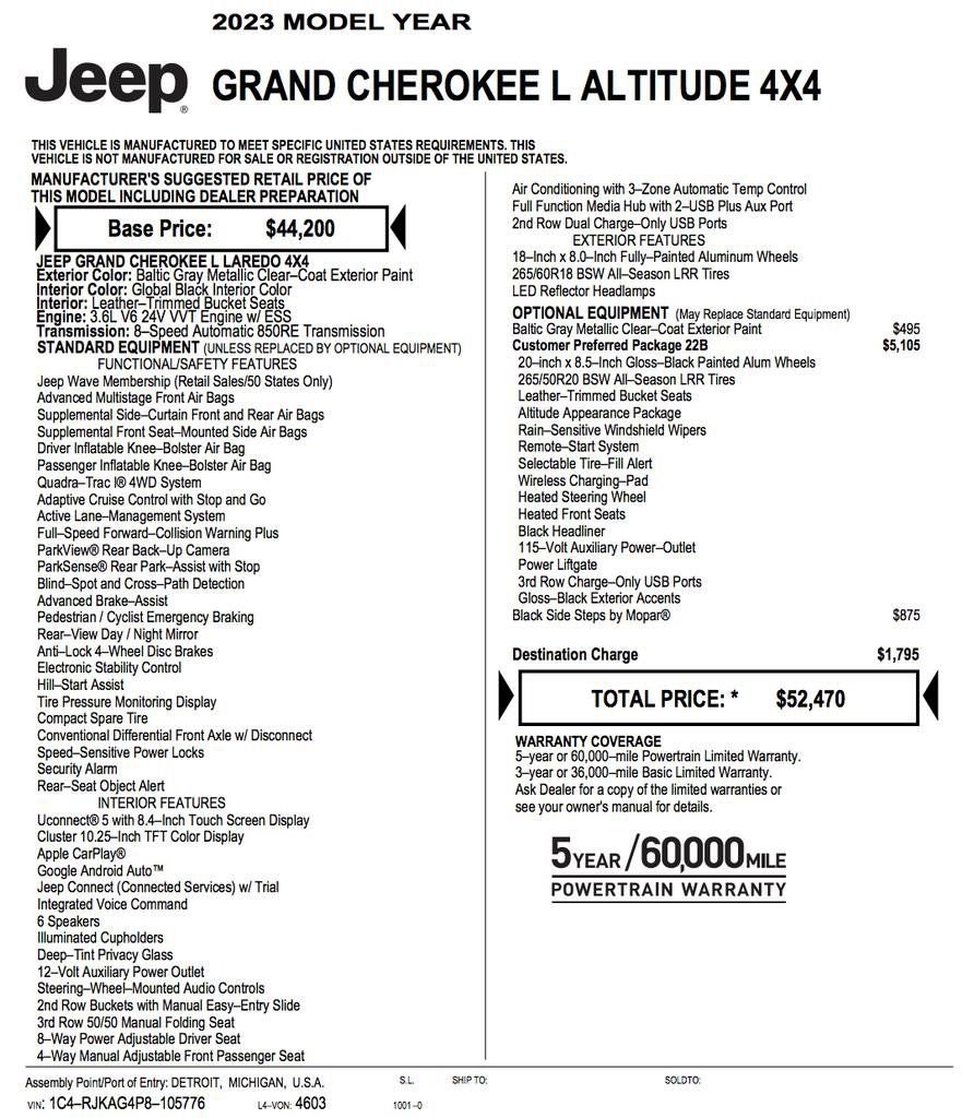 Used 2023 Jeep Grand Cherokee L Laredo image 11