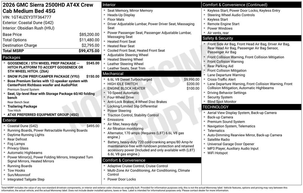New 2026 GMC Sierra 2500 AT4X AWD/4WD image 5