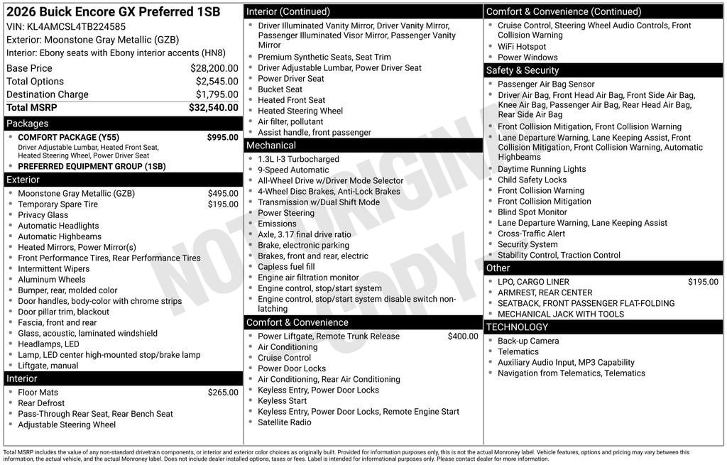 New 2026 Buick Encore GX Preferred w/ Comfort Package AWD/4WD image 4