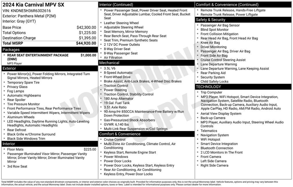 Used 2024 Kia Carnival SX FWD image 26