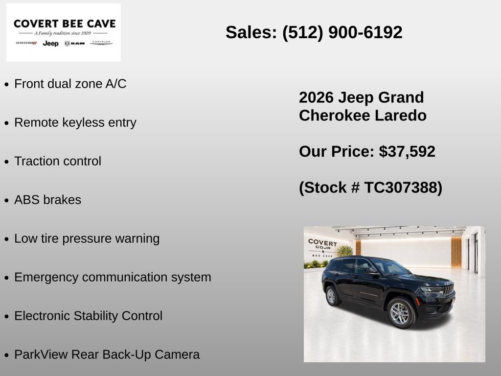 New 2026 Jeep Grand Cherokee Laredo w/ Trailer Tow Package RWD image 7