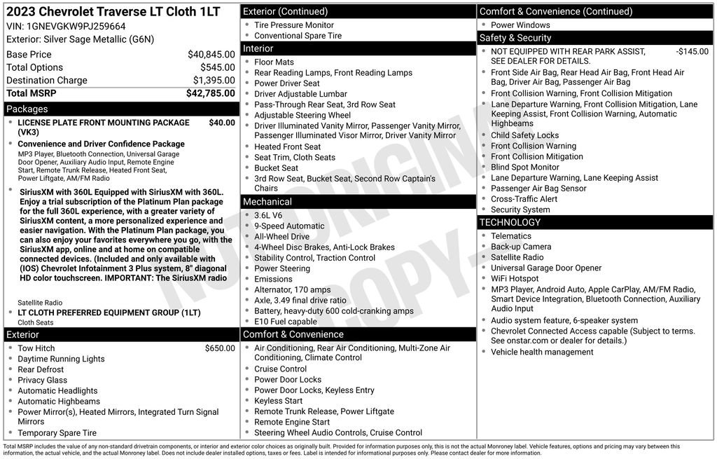 Used 2023 Chevrolet Traverse LT AWD/4WD image 2