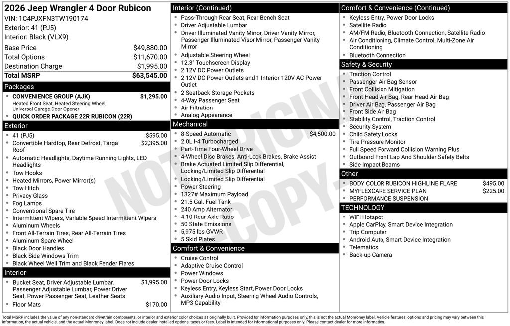 New 2026 Jeep Wrangler Unlimited Rubicon image 60